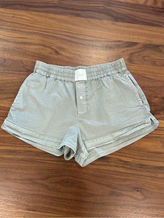 Kith Pants - Kith Shorts | Kith Ida Seersucker Boxer Shorts Sage Stripe- Size Small